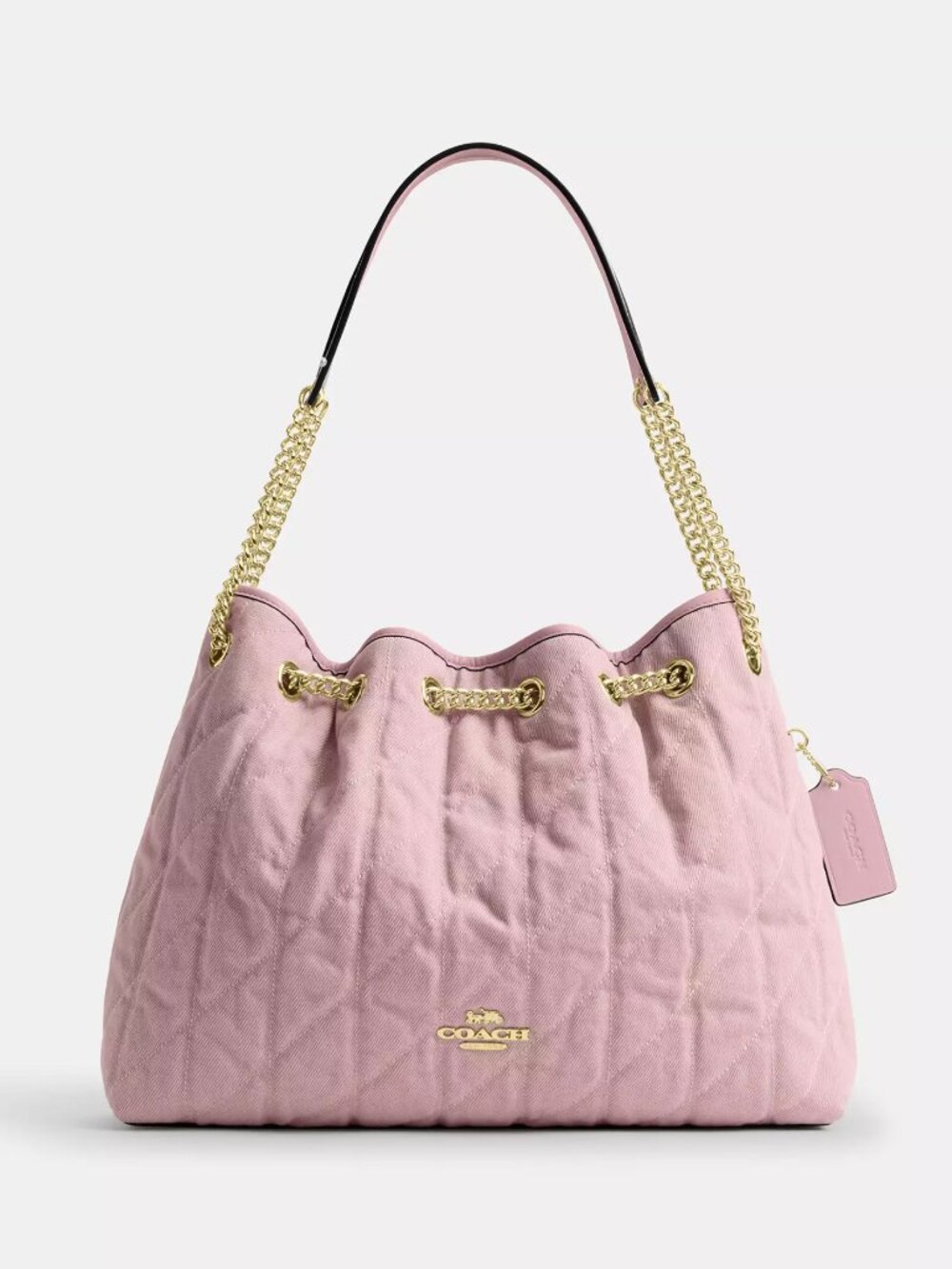 Coach CER79 Evelyn Shoulder Bag In Loved Denim With Quilting And Charm *SEALED*